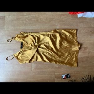 Gold pleated dress